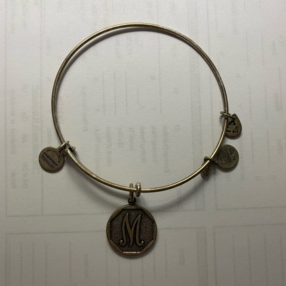 Alex & Ani Silver “M” Bracelet